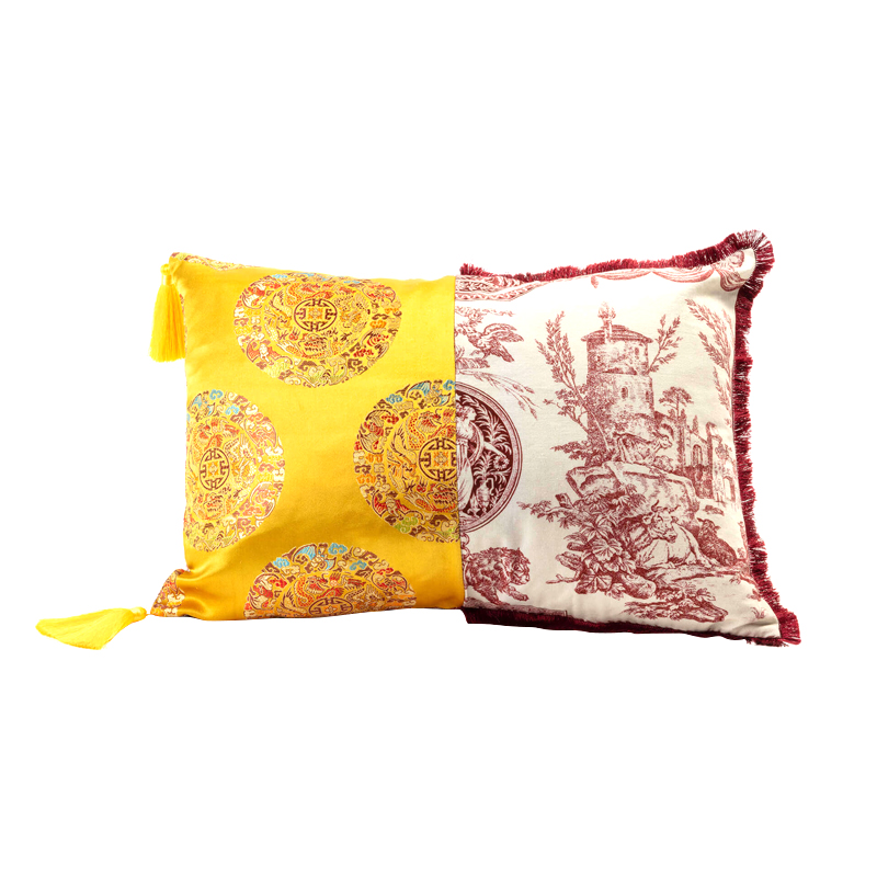 Подушка Hybrid Cushion Ottavia Белый Красный Желтый Подушка Hybrid Cushion Ottavia Белый Красный Желтый в Костроме | Loft Concept