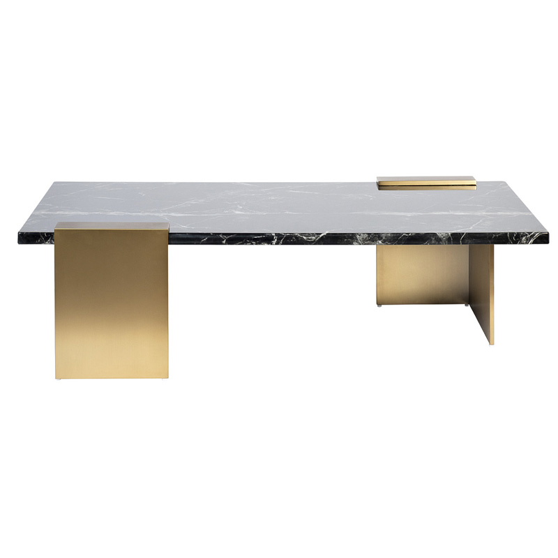 Кофейный стол tormund Coffee Table матовое золото Черный Мрамор Nero Кофейный стол tormund Coffee Table матовое золото Черный Мрамор Nero в Костроме | Loft Concept