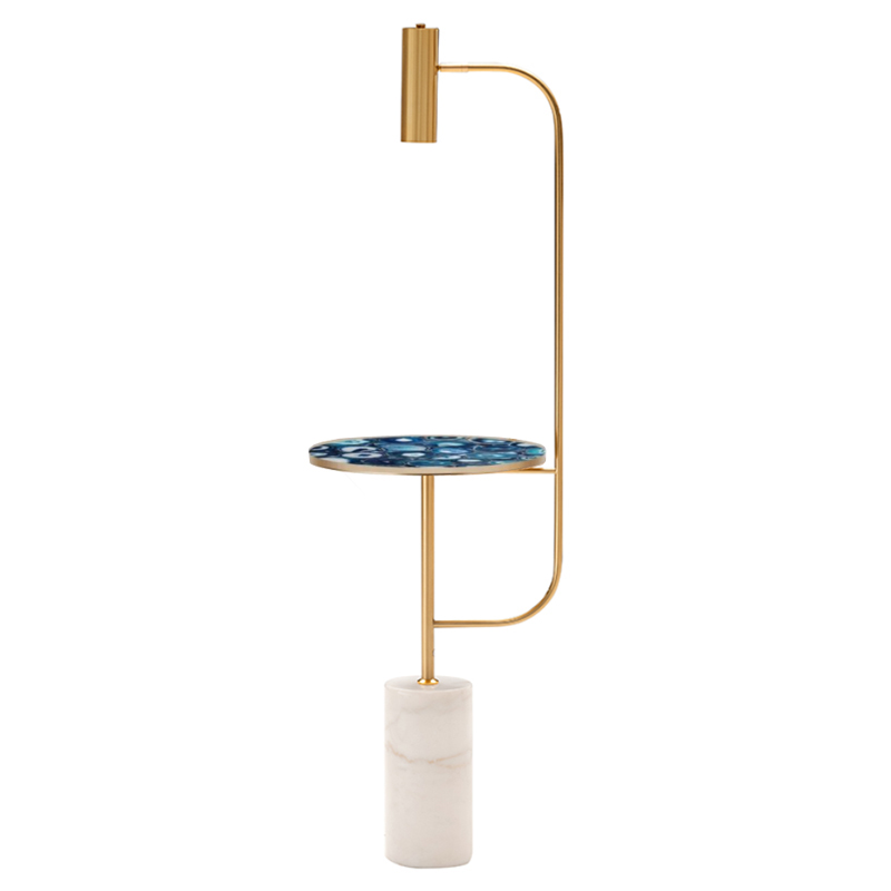 Торшер blue agate countertop FLOOR LAMP Латунь Белый Торшер blue agate countertop FLOOR LAMP Латунь Белый в Костроме | Loft Concept