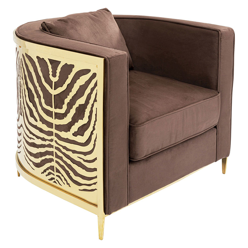 Дизайнерское кресло Velvet Ice Breaker Armchair Коричневый Золотой Дизайнерское кресло Velvet Ice Breaker Armchair Коричневый Золотой в Костроме | Loft Concept