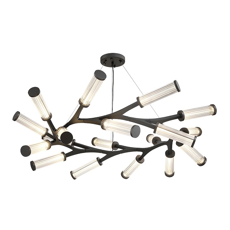 Люстра Cylinder Branches Chandelier Ring Black Черный Прозрачный Люстра Cylinder Branches Chandelier Ring Black Черный Прозрачный в Костроме | Loft Concept