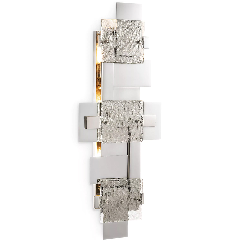 Бра Eichholtz Wall Lamp Langham Nickel Прозрачное Стекло Никель Бра Eichholtz Wall Lamp Langham Nickel Прозрачное Стекло Никель в Костроме | Loft Concept
