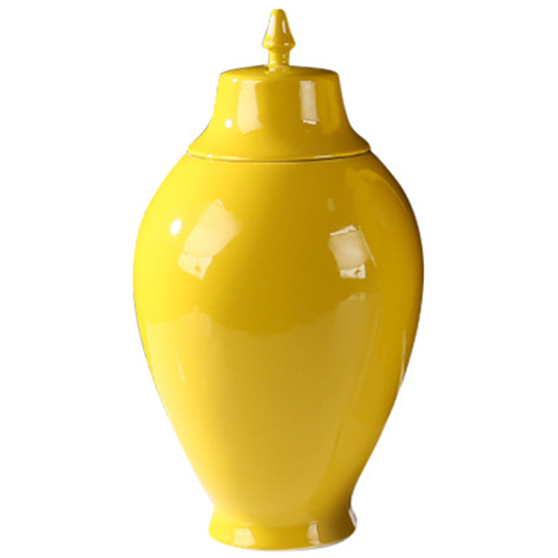 Ваза с крышкой Ceramic Yellow Vase Желтый Ваза с крышкой Ceramic Yellow Vase Желтый в Костроме | Loft Concept