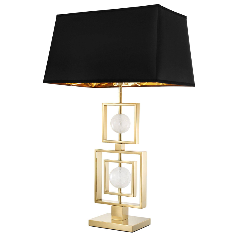 Настольная лампа Eichholtz Table Lamp Avola Золотой Черный Прозрачный белый Настольная лампа Eichholtz Table Lamp Avola Золотой Черный Прозрачный белый в Костроме | Loft Concept