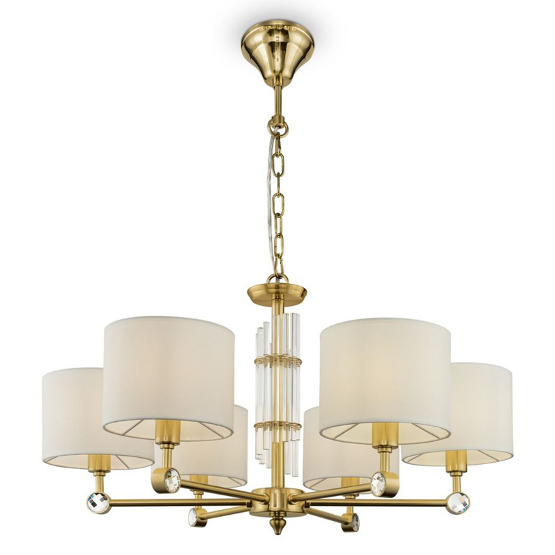 Люстра Aldrich light Chandelier Латунь Белый Люстра Aldrich light Chandelier Латунь Белый в Костроме | Loft Concept