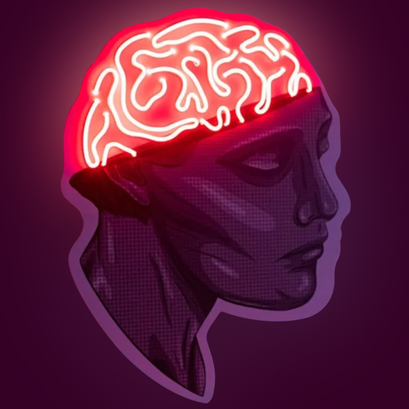 Неоновая настенная лампа Neon Brain Wall Lamp Фиолетовый Красный Неоновая настенная лампа Neon Brain Wall Lamp Фиолетовый Красный в Костроме | Loft Concept
