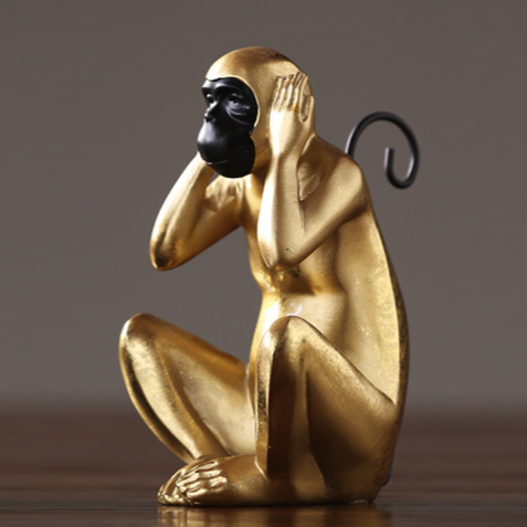 Статуэтка Monkey dont hear Глянцевое золото Статуэтка Monkey dont hear Глянцевое золото в Костроме | Loft Concept