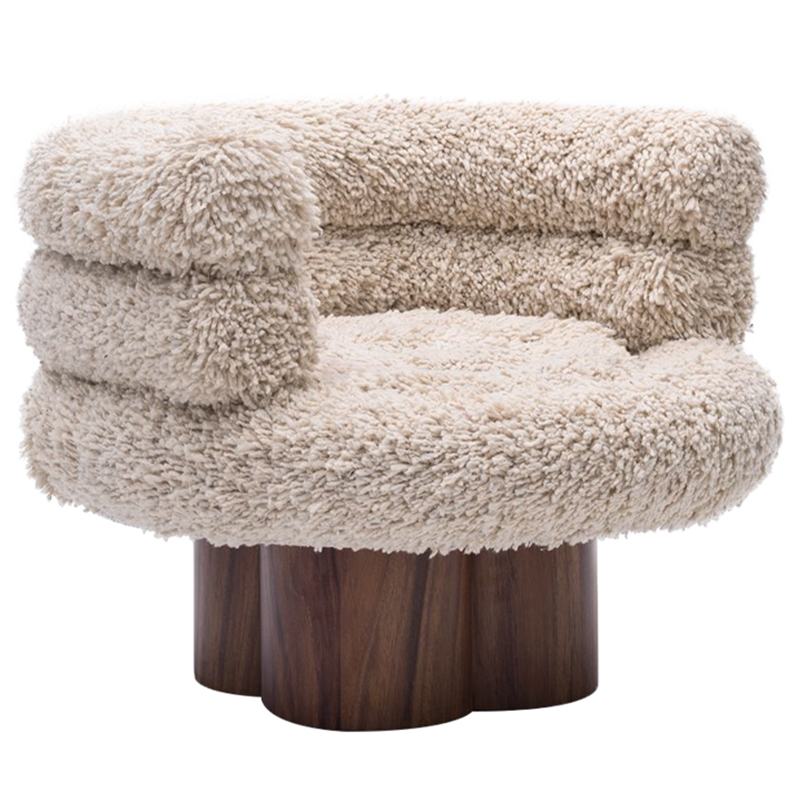 Дизайнерское кресло Cosy Amchair Бежевый Коричневый Дизайнерское кресло Cosy Amchair Бежевый Коричневый в Костроме | Loft Concept