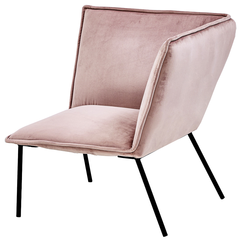 Кресло Corner Armchair pink Розовый пастельный Черный Кресло Corner Armchair pink Розовый пастельный Черный в Костроме | Loft Concept