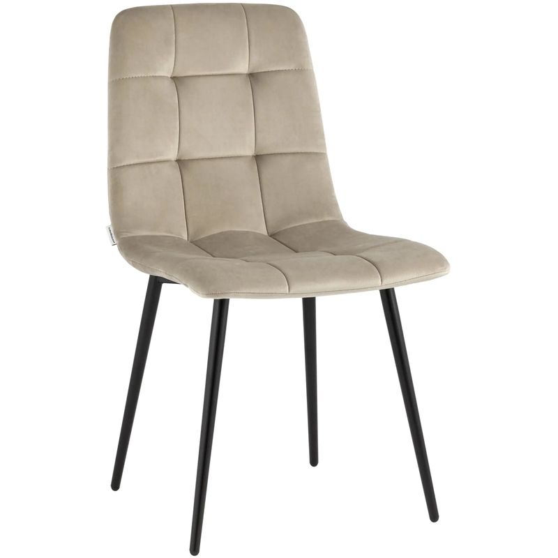 Стул NANCY Chair Светло-Бежевый Велюр Бежевый Черный Стул NANCY Chair Светло-Бежевый Велюр Бежевый Черный в Костроме | Loft Concept