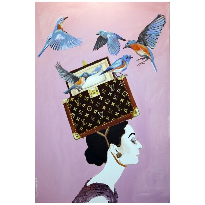 Картина Audrey with Box of Blue Birds Мульти Картина Audrey with Box of Blue Birds Мульти в Костроме | Loft Concept