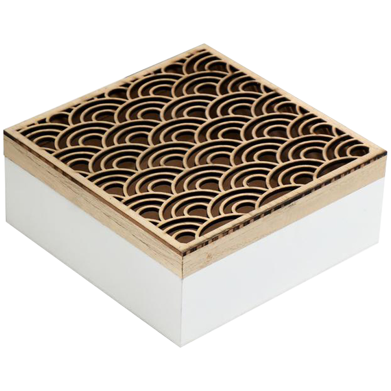 Шкатулка Scales Pattern Box Древесина Белый Шкатулка Scales Pattern Box Древесина Белый в Костроме | Loft Concept
