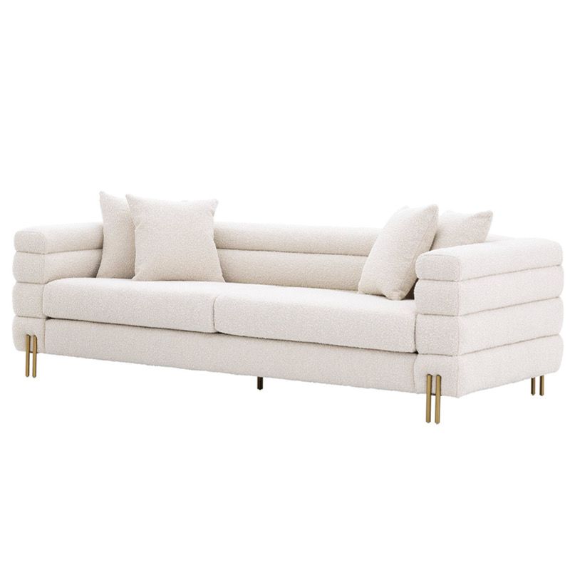 Диван Sofa York boucle cream Кремовый Латунь Диван Sofa York boucle cream Кремовый Латунь в Костроме | Loft Concept
