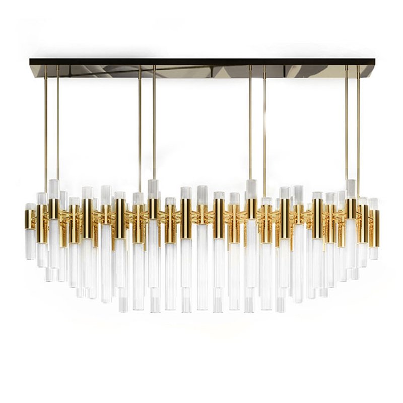 Люстра Luxxu Waterfall Rectangular suspension Глянцевое золото Прозрачное Стекло Люстра Luxxu Waterfall Rectangular suspension Глянцевое золото Прозрачное Стекло в Костроме | Loft Concept