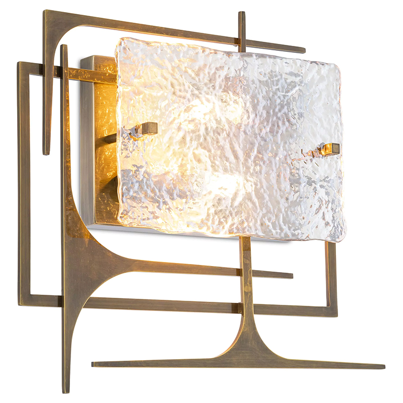 Бра Eichholtz Wall Lamp Zeno Прозрачное Стекло Латунь Бра Eichholtz Wall Lamp Zeno Прозрачное Стекло Латунь в Костроме | Loft Concept