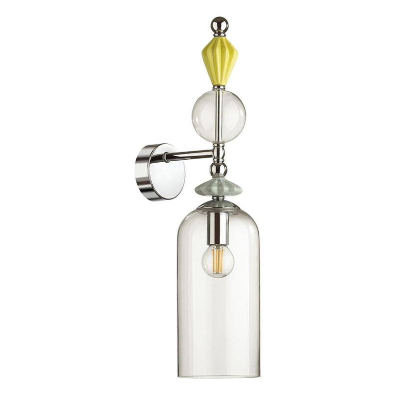 Бра Iris Glas wall lamp B chrome Прозрачное Стекло Прозрачный зеленый Желтый Хром Бра Iris Glas wall lamp B chrome Прозрачное Стекло Прозрачный зеленый Желтый Хром в Костроме | Loft Concept