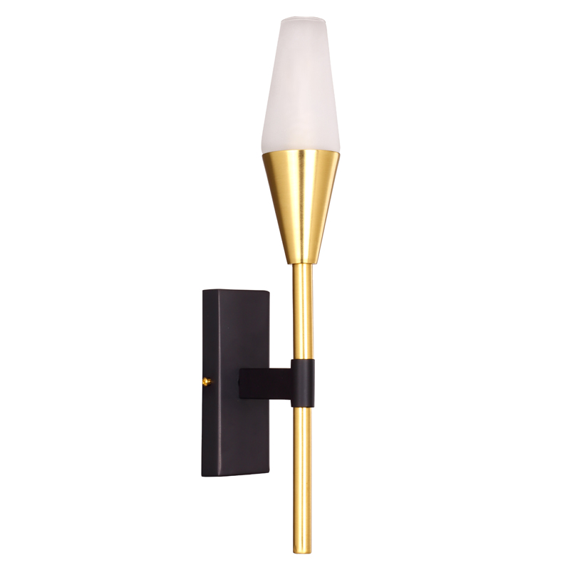 Бра Paulette Sconce Латунь Серый Белое матовое стекло Бра Paulette Sconce Латунь Серый Белое матовое стекло в Костроме | Loft Concept