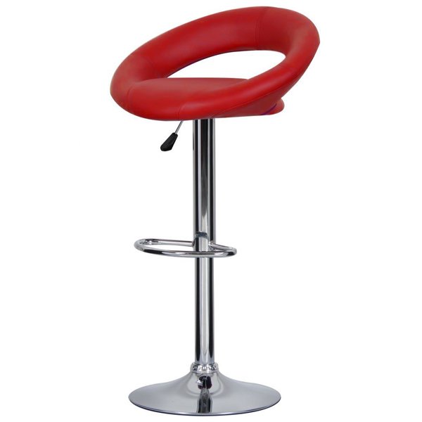Барный стул Ring Dark Red Хром Красный Барный стул Ring Dark Red Хром Красный в Костроме | Loft Concept