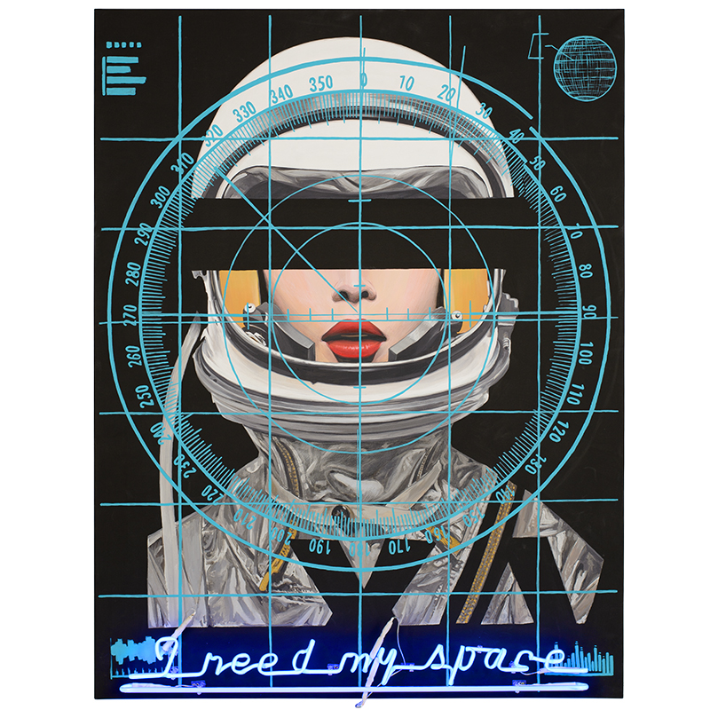 Картина Cosmo Girl с декоративной подсветкой Мульти Картина Cosmo Girl с декоративной подсветкой Мульти в Костроме | Loft Concept