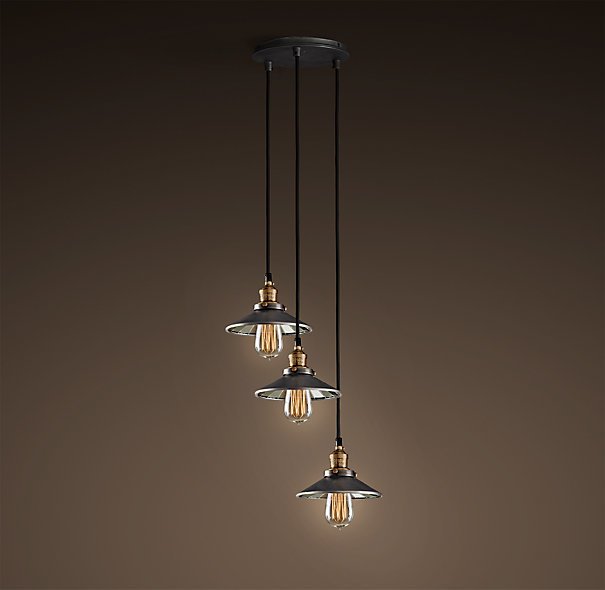 Люстра Loft Cone Pendant Reflector 3 Черный Люстра Loft Cone Pendant Reflector 3 Черный в Костроме | Loft Concept