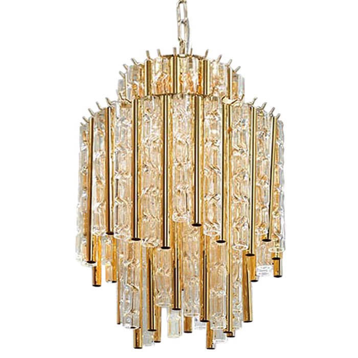 Люстра Chandelier Gigi Gold Глянцевое золото Прозрачное Стекло Люстра Chandelier Gigi Gold Глянцевое золото Прозрачное Стекло в Костроме | Loft Concept