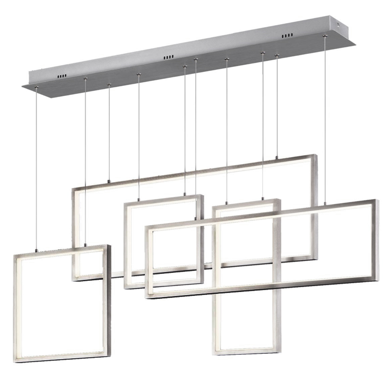 Люстра Rectangle Geometry Chandelier Nickel 5 Никель Сатин Люстра Rectangle Geometry Chandelier Nickel 5 Никель Сатин в Костроме | Loft Concept