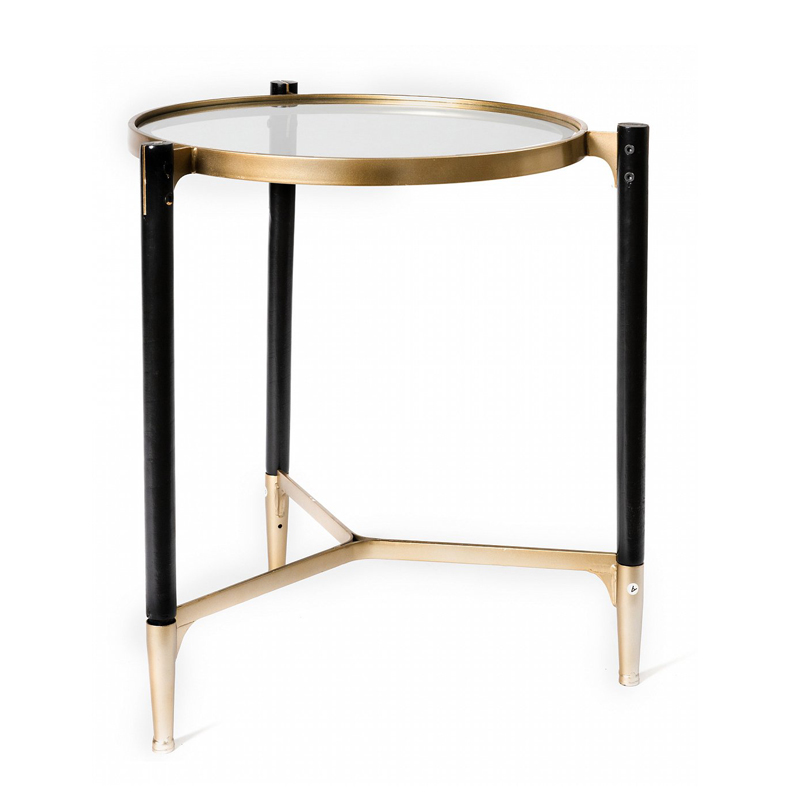 Приставной столик Black & Gold Table round Черный матовое золото Приставной столик Black & Gold Table round Черный матовое золото в Костроме | Loft Concept