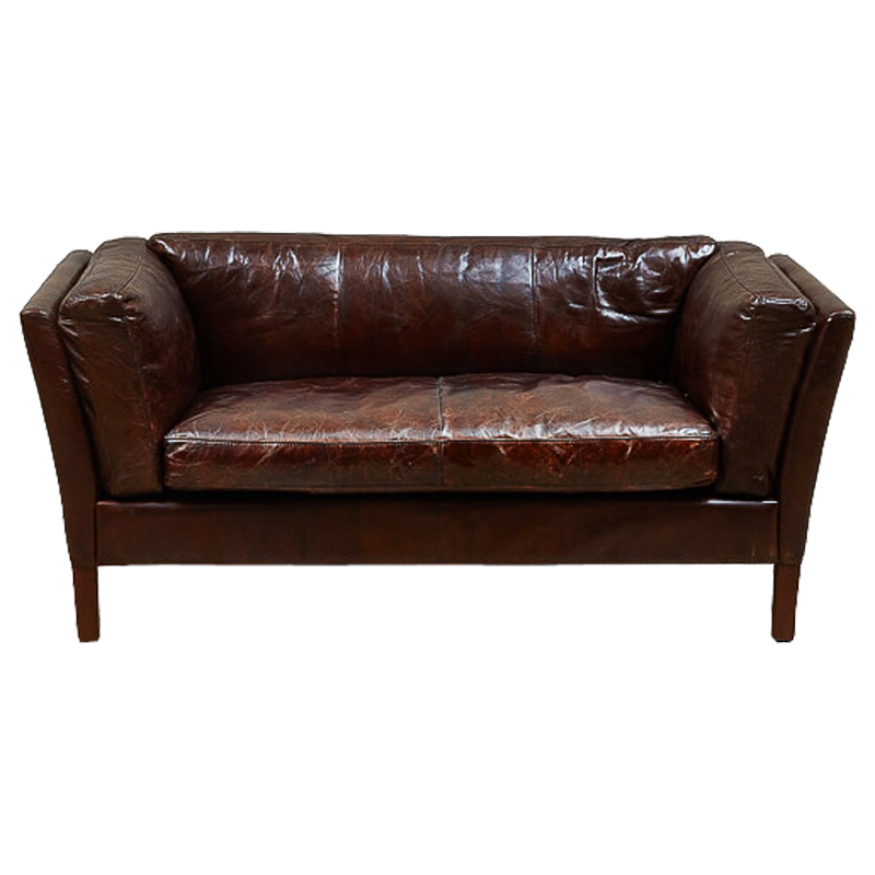 Диван RH SORENSEN Sofa Brown leather double Коричневый Диван RH SORENSEN Sofa Brown leather double Коричневый в Костроме | Loft Concept