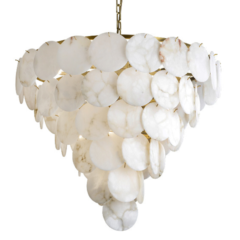 Люстра Letizia Marble Tiered Chandelier Латунь Белый Мрамор Bianco Люстра Letizia Marble Tiered Chandelier Латунь Белый Мрамор Bianco в Костроме | Loft Concept