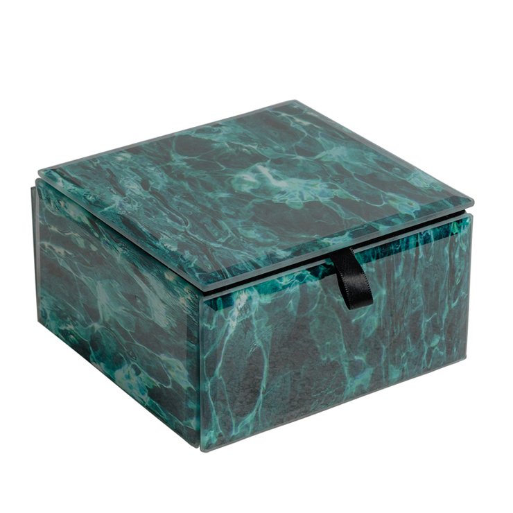 Шкатулка Turquoise Smoke Cube Бирюзовый Шкатулка Turquoise Smoke Cube Бирюзовый в Костроме | Loft Concept
