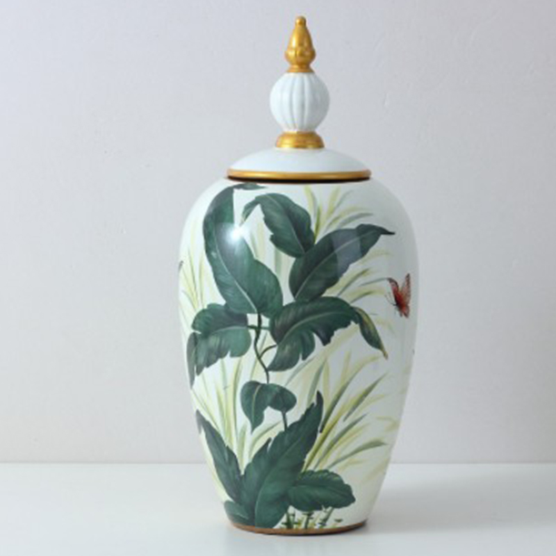 Ваза Vase Aina M Зеленый Белый Золотой Ваза Vase Aina M Зеленый Белый Золотой в Костроме | Loft Concept