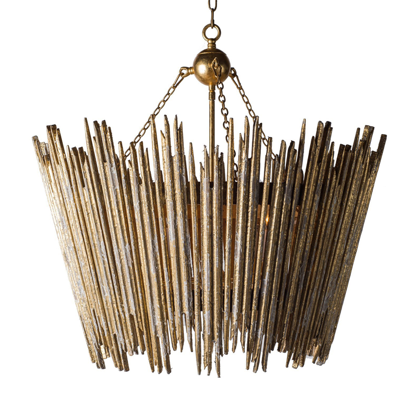 Люстра Ragna Golden Wooden Rods Chandelier Золотой Люстра Ragna Golden Wooden Rods Chandelier Золотой в Костроме | Loft Concept