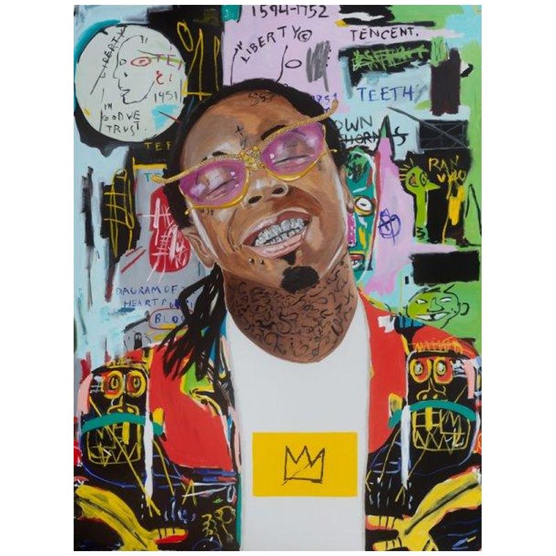 Картина King Weezy with Basquiat Jacket and Background Мульти Картина King Weezy with Basquiat Jacket and Background Мульти в Костроме | Loft Concept