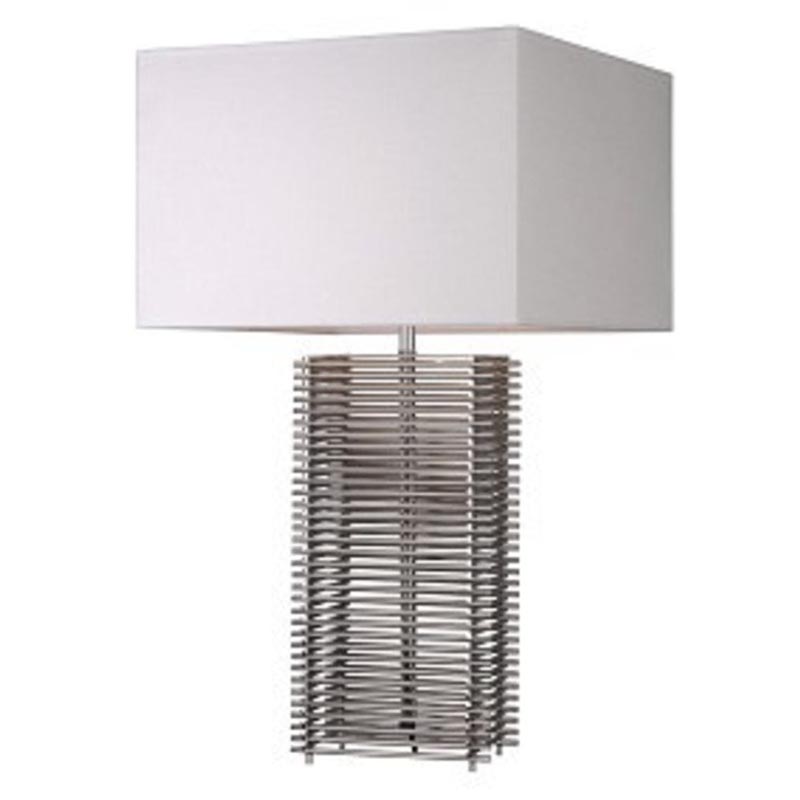 Настольная лампа Milburn Table Lamp Хром Белый Настольная лампа Milburn Table Lamp Хром Белый в Костроме | Loft Concept