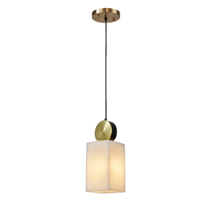 Подвесной светильник с прямоугольным мраморным плафоном Rectangular Marble Shade Золотой Подвесной светильник с прямоугольным мраморным плафоном Rectangular Marble Shade Золотой в Костроме | Loft Concept