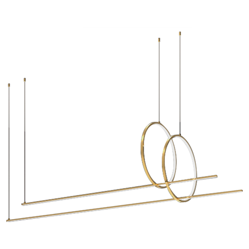 Подвесной Дизайнерский Светильник Ursa Geometric Ring Lamp 2 кольца Золотой Подвесной Дизайнерский Светильник Ursa Geometric Ring Lamp 2 кольца Золотой в Костроме | Loft Concept