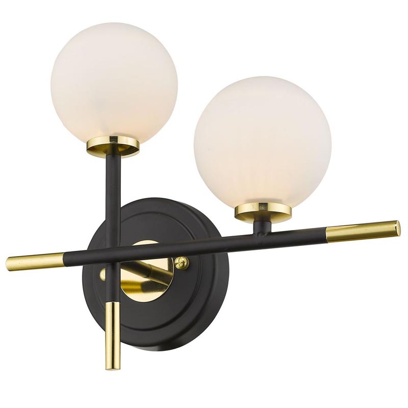 Бра Galant Sconce gold right Золотой Черный Белое матовое стекло Бра Galant Sconce gold right Золотой Черный Белое матовое стекло в Костроме | Loft Concept