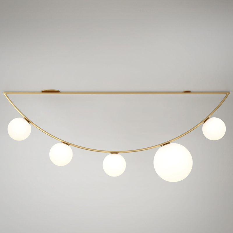 Потолочный светильник Atelier Areti Girlande Ceiling Crescent 5 Латунь Белый Потолочный светильник Atelier Areti Girlande Ceiling Crescent 5 Латунь Белый в Костроме | Loft Concept