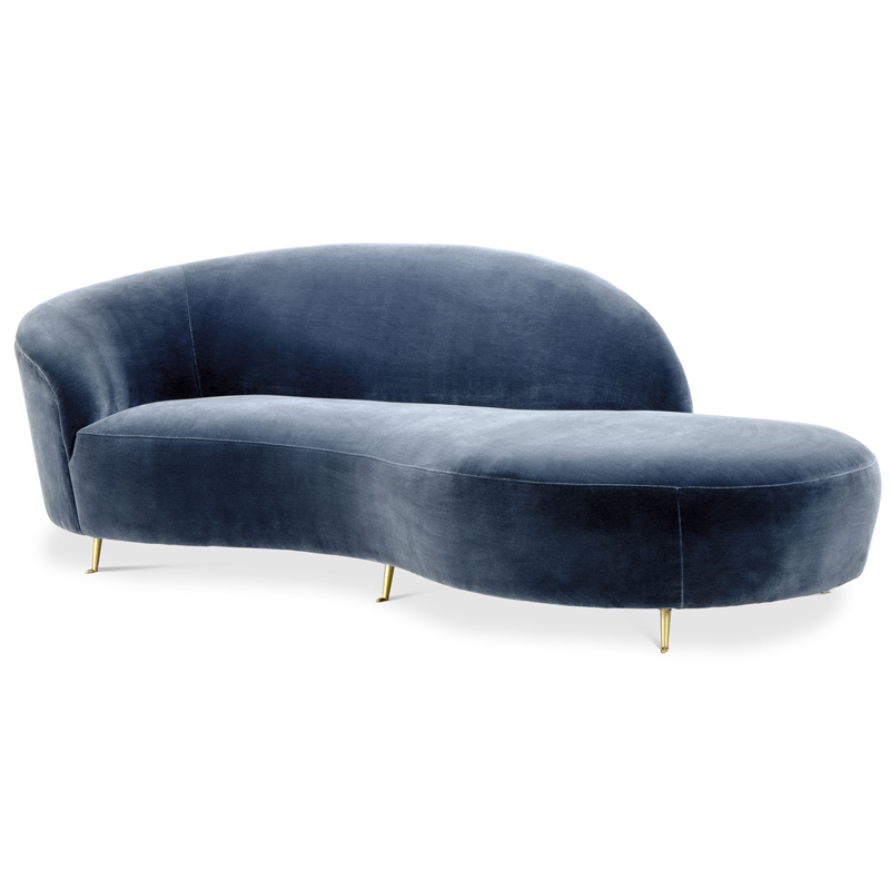Кушетка Eichholtz Sofa Khan Синий Латунь Кушетка Eichholtz Sofa Khan Синий Латунь в Костроме | Loft Concept