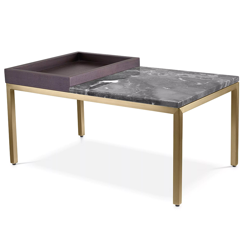 Приставной стол Eichholtz Side Table Forma Латунь Коричневый Серый в Костроме | Loft Concept 