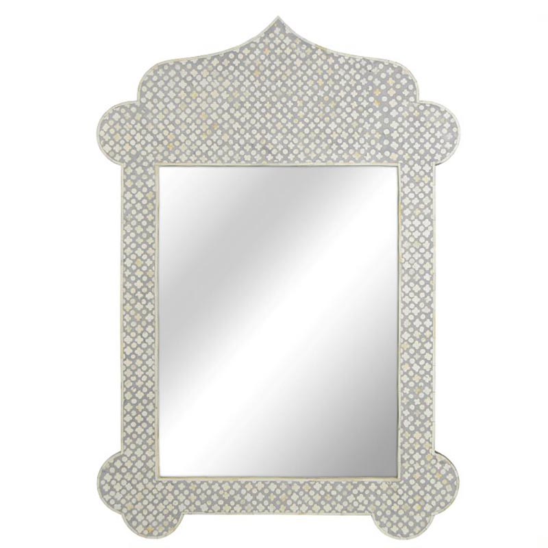 Зеркало Bone Inlay Dome Mirror Белый Зеркало Bone Inlay Dome Mirror Белый в Костроме | Loft Concept