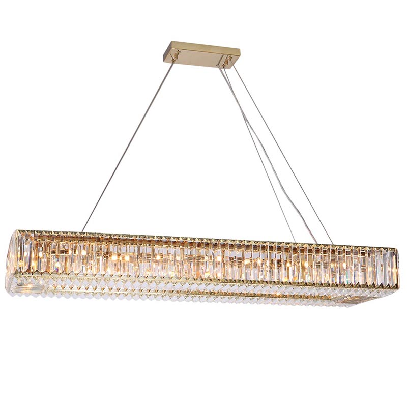 Люстра Darleen Crystal Gold Rectangular Chandelier Золотой Прозрачный (Transparent) Люстра Darleen Crystal Gold Rectangular Chandelier Золотой Прозрачный (Transparent) в Костроме | Loft Concept