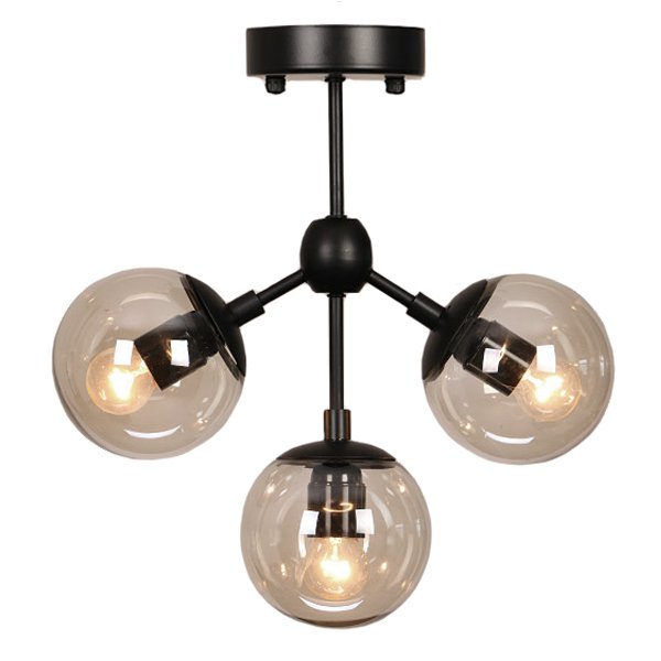 Люстра Modo Chandelier 3 Globes Дымчатый (Smoke) Люстра Modo Chandelier 3 Globes Дымчатый (Smoke) в Костроме | Loft Concept