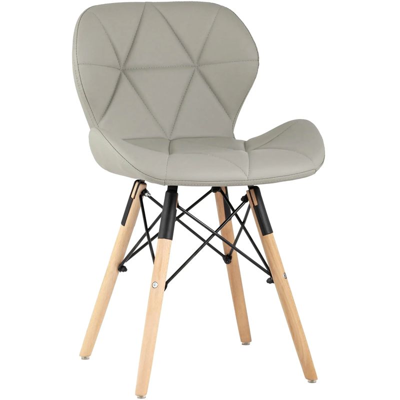 Стул Jeroen Chair Серая Экокожа Серый Древесина Черный Стул Jeroen Chair Серая Экокожа Серый Древесина Черный в Костроме | Loft Concept