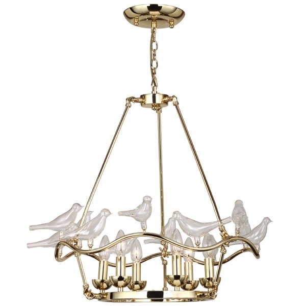 Люстра Dove Chandelier Glass Bird 6 Золотой Люстра Dove Chandelier Glass Bird 6 Золотой в Костроме | Loft Concept