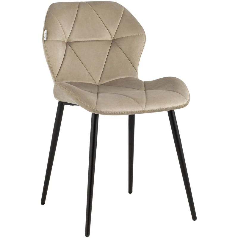 Стул Jeroen Chair II Бежевый Велюр Бежевый Черный Стул Jeroen Chair II Бежевый Велюр Бежевый Черный в Костроме | Loft Concept