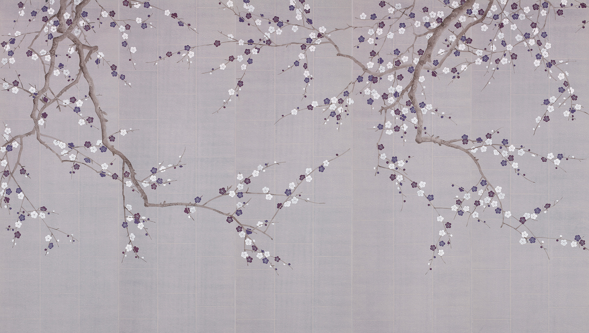 Обои ручная роспись Plum Blossom Lavender on Rich Mauve India tea paper Обои ручная роспись Plum Blossom Lavender on Rich Mauve India tea paper - постер Loft-Concept в Костроме