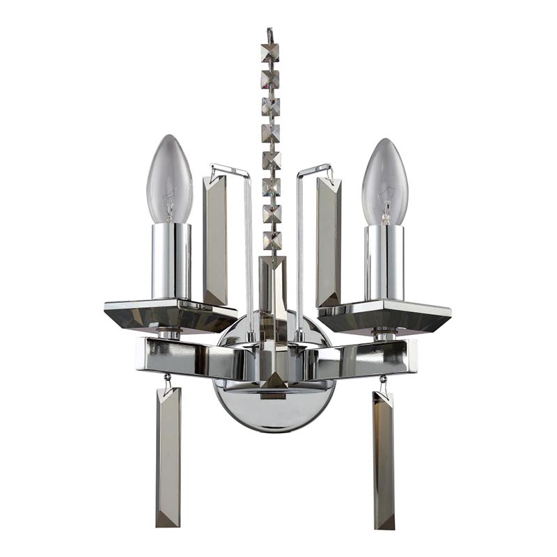 Бра Vivien Crystal Chrome Wall Lamp Хром Серый Бра Vivien Crystal Chrome Wall Lamp Хром Серый в Костроме | Loft Concept