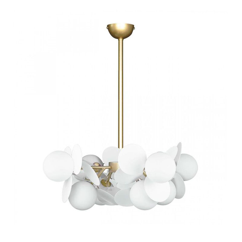 Люстра MATISSE Chandelier White 8 ламп Белый Золотой Люстра MATISSE Chandelier White 8 ламп Белый Золотой в Костроме | Loft Concept