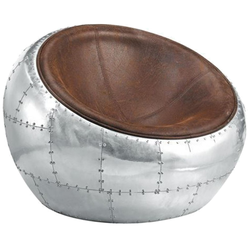 Кресло Aviator Half Dome Chair Коричневый Алюминий Кресло Aviator Half Dome Chair Коричневый Алюминий в Костроме | Loft Concept